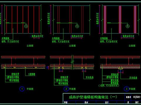  木墙裙节点大样 