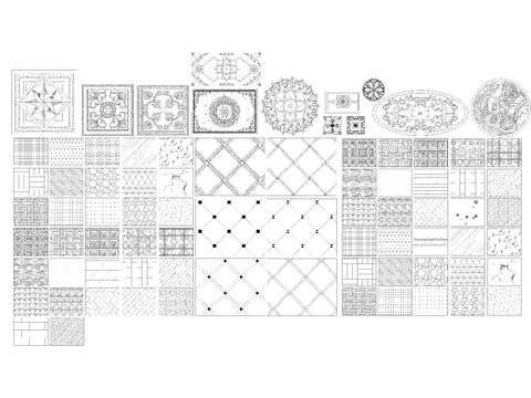  cad地面铺砖地面拼花素材大全CAD图纸 