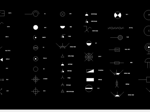  电源开关照明cad图块 