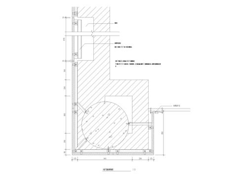  石材干挂墙柱横剖面CAD节点大样 