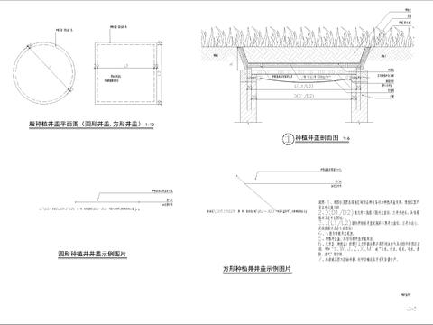  种植井盖cad节点图 