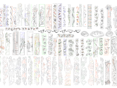  卡通花纹CAD图库 