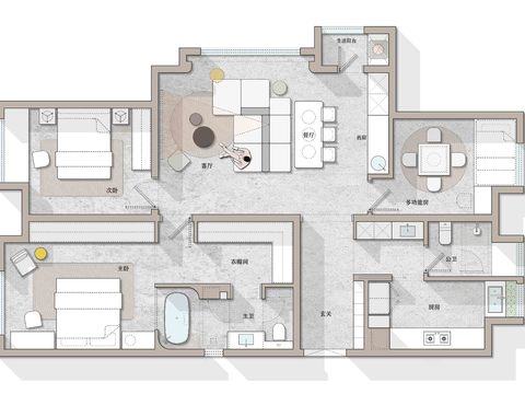  家装装修样板间CAD平面图 
