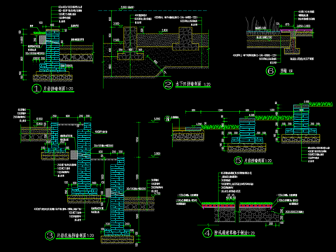  挡土墙 花池挡墙CAD施工图 