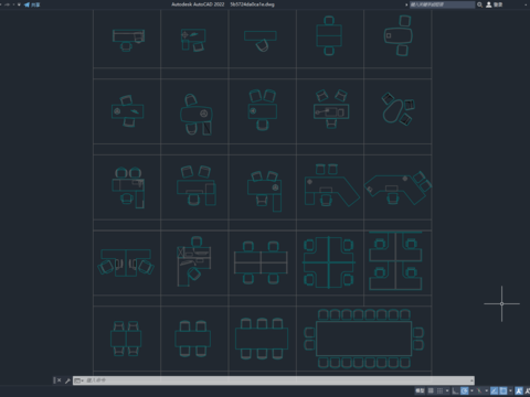  CAD办公会议桌图库 办公桌cad图库 