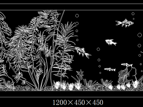  水族箱素材CAD施工图 