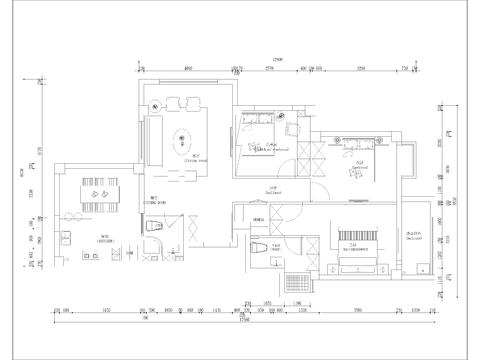  家装施工图纸 电路图cad施工图 