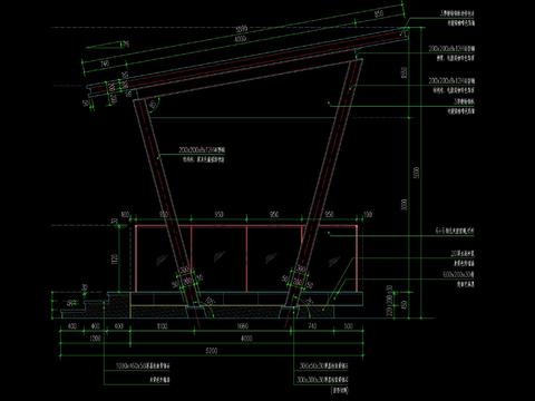  人防出入口廊架CAD施工图 