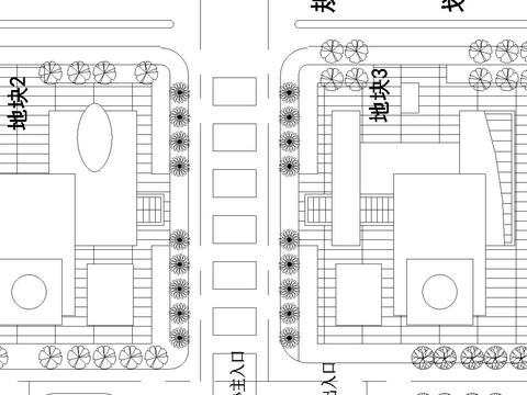  行政中心規(guī)劃總平面CAD施工圖 