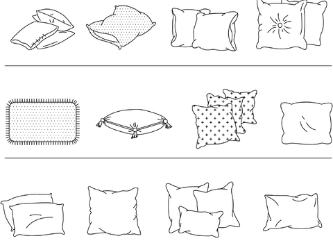  抱枕 枕头CAD平面图 