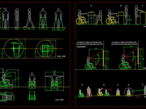  残疾人无障碍设施cad节点图 
