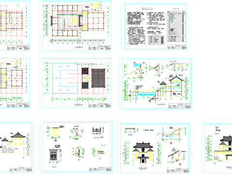  古建筑cad施工图 
