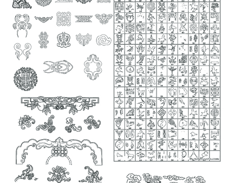  传统吉祥花纹CAD图库 