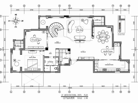  280㎡复式跃层家装CAD施工图 
