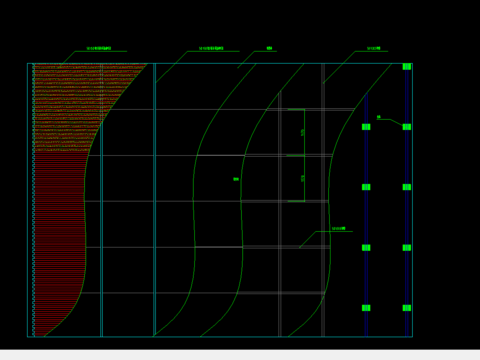  干挂铝方管解剖CAD节点大样图 