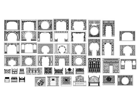  常用地面拼花CAD施工图 