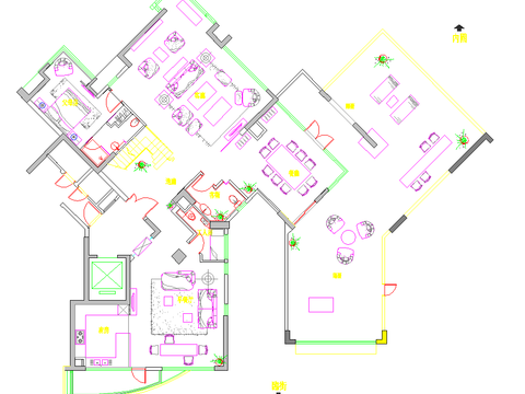  广州新世界复式样板房装修CAD施工图 