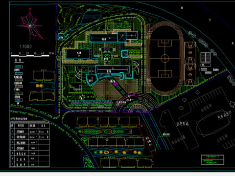  飞山某小学规划图CAD施工图 