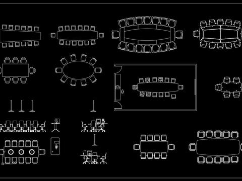  办公桌椅cad图库 