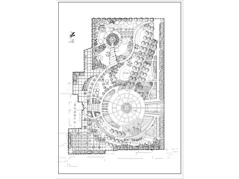  城市公園綠化總平面cad施工圖 