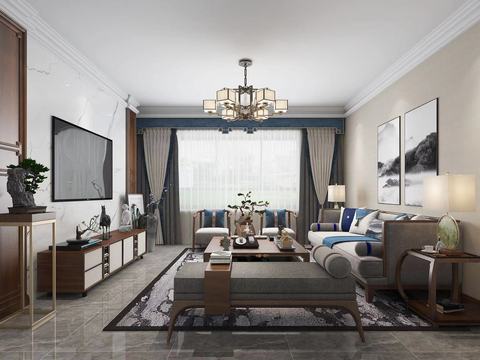  新中式家装cad施工图 