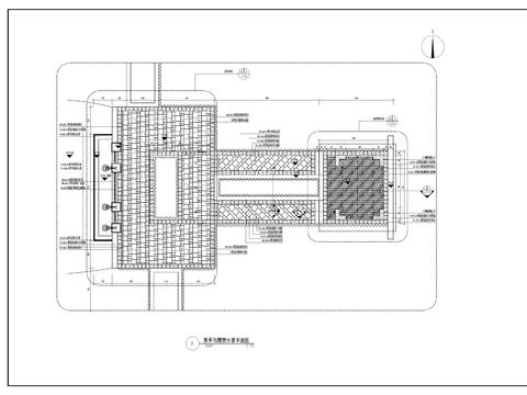  景亭与雕塑水景cad大样图 