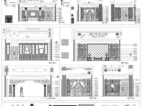  沙发墙床背景电视墙卧室客厅背景墙cad图库 