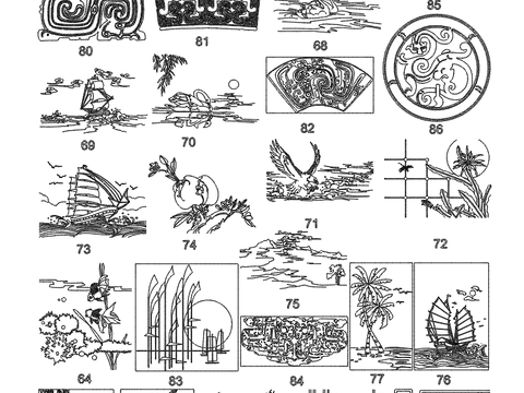  壁画玄关画CAD图库 