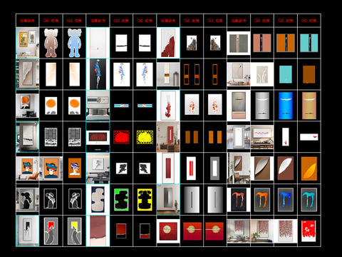  网红挂画CAD图库 