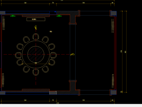  美式餐厅包厢cad施工图 