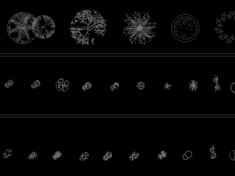  健身器材交通工植物灯具cad图块 