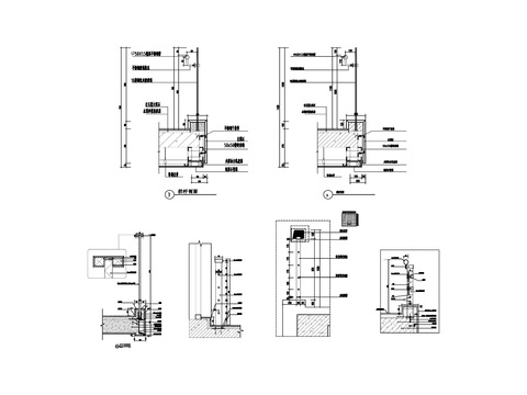  栏杆剖面cad节点大样图 