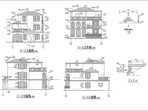  農(nóng)村別墅 別墅cad施工圖 