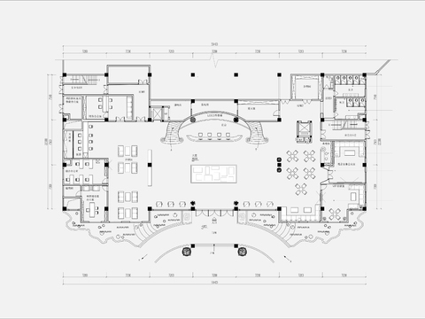  售楼部cad平面图 