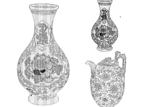  中式花纹cad图库 