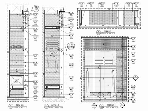  衣柜内部结构cad大样图 