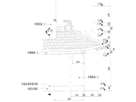  古建檐口cad大样图 