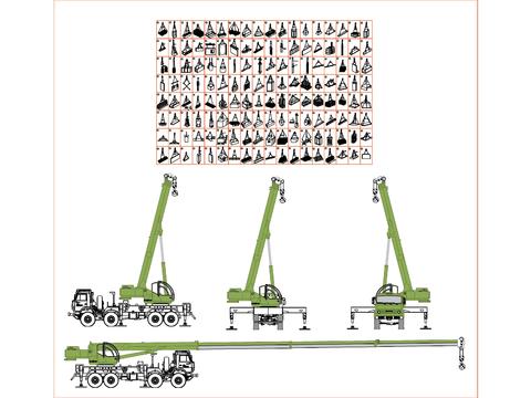  起重设备和起重机cad图库 
