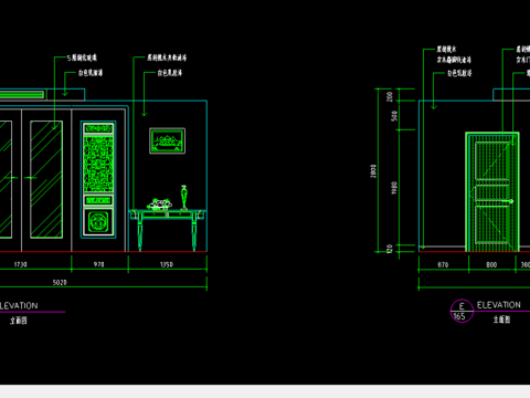  中式风格室内装修大样设计cad施工图 