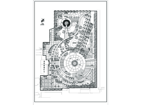  城市公園綠化總平面cad施工圖 