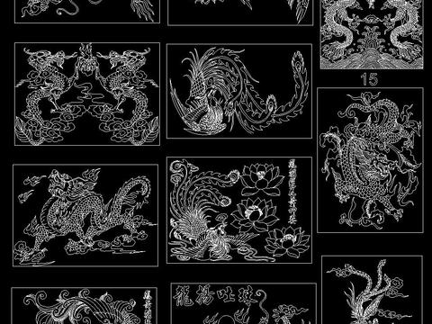  中式雕花cad图库 