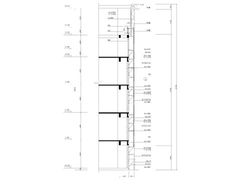  铝方管施工剖面cad大样图 