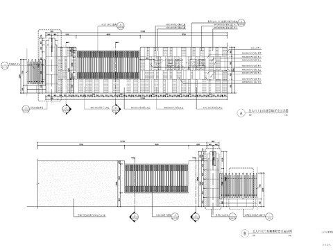  新中式入口景墙CAD施工图 