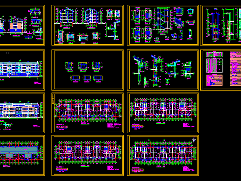  市区农民拆迁安置小区排屋设计cad施工图 