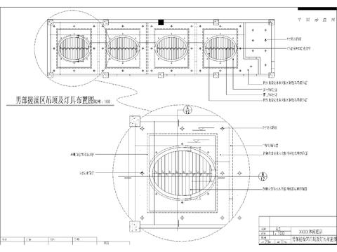  桑拿洗浴吊顶CAD平面图 