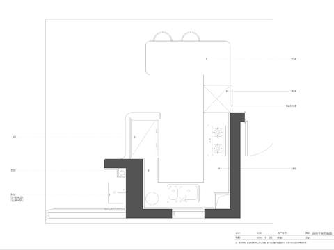  现代开放厨房设计cad大样图 