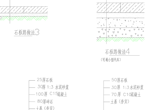  石板鋪地做法CAD施工圖 