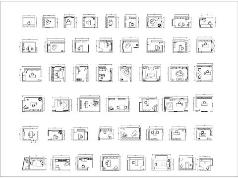  100个书房布局CAD图库 
