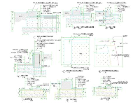  各种规格 形式 道牙路沿石cad图库 