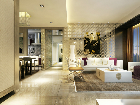  现代家装户型样板房cad施工图 